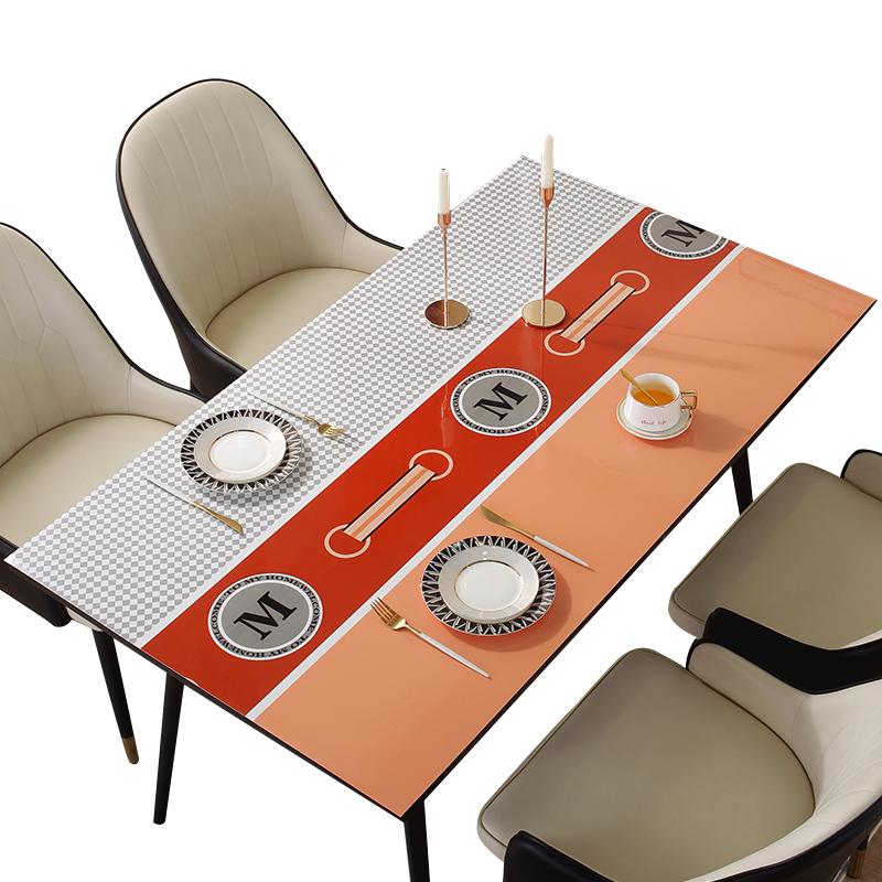 桌垫防水防油防烫免洗餐桌垫北欧长方形桌布PVC大理石纹茶几再名