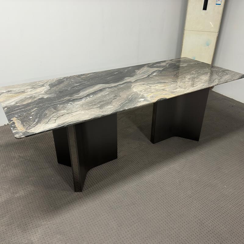 意式大理石奢石子餐桌会议饭桌子餐饮商用家居家具意式极简餐桌