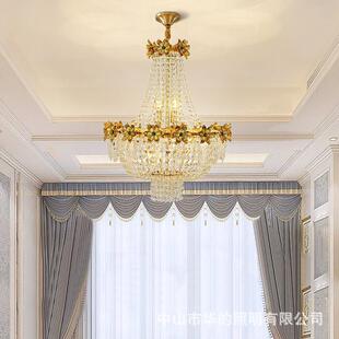 复式 楼 别墅客厅大吊灯酒店工程餐厅楼梯全铜法式 欧式