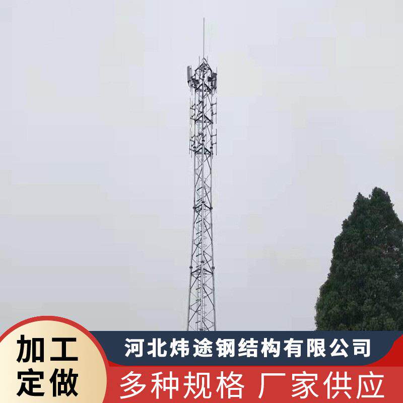 河北商家生产20米单管通信塔独管通讯塔移动联通钢制抗风抗震钢构