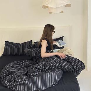 纯棉单品条纹套0150x200c件m被罩被学生宿yunshang舍20x230全棉单