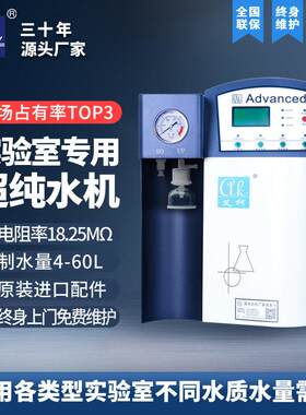 材料表征实验室专用超纯水机 4L-60L/H 超纯水仪 EDI去离子水设备