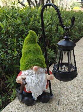 户外庭院花园摆件别墅装饰树脂工艺品防水太阳能夜灯卡通精灵雕像