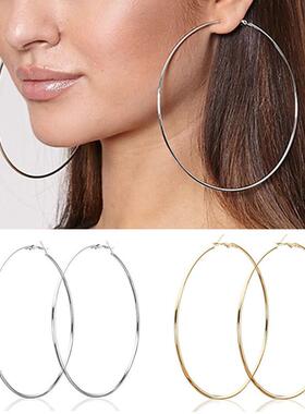 Women 3-10cm Small Big Circle Hoop Earrings Statement Ear Ri