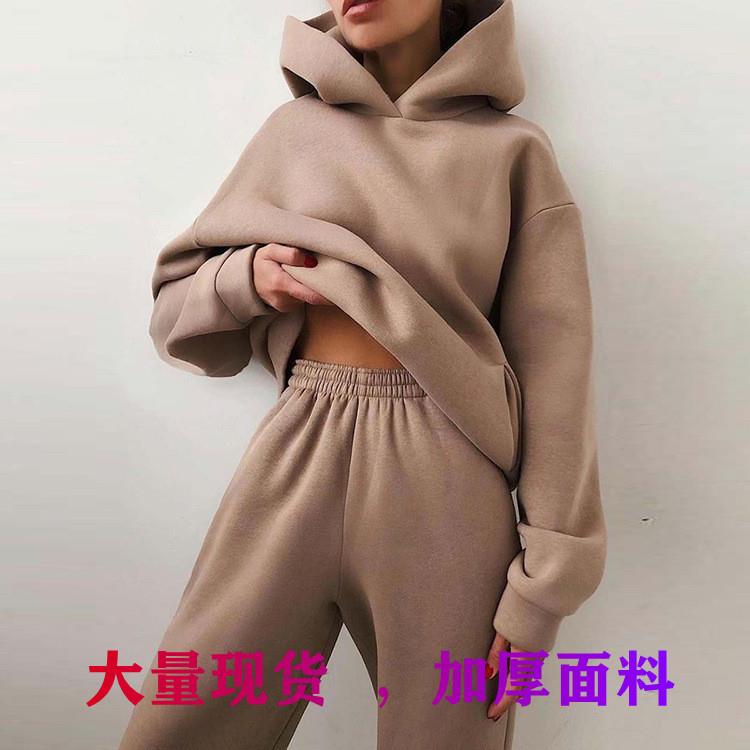 two-piece casual thickened sweatshirt trousers fashion