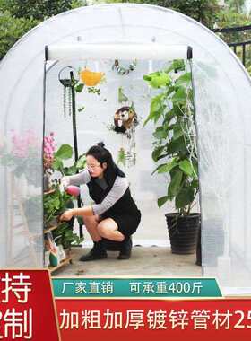 棚架钢管花棚暖房保温花圃菜园大棚钢管骨架室外庭院蔬菜过冬小型