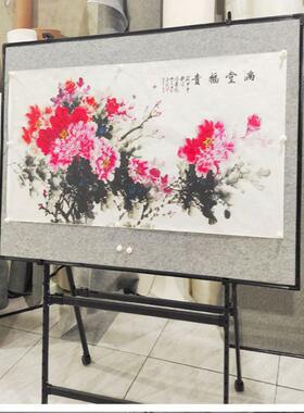 磁国画画板画65456546画书书画展示墙毛毡四尺6尺性可移动挂式磁