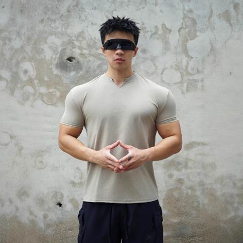 Muscle exercise fitness short sleeved men's basketball