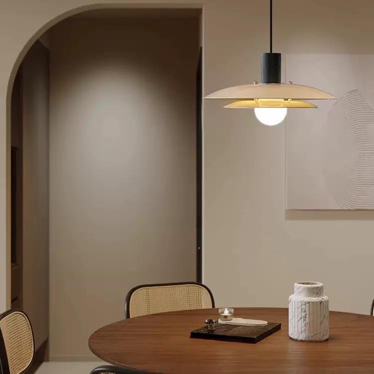 全光谱法式奶油风餐厅灯飞碟吊灯ph5中古复古高级感现代餐桌灯具