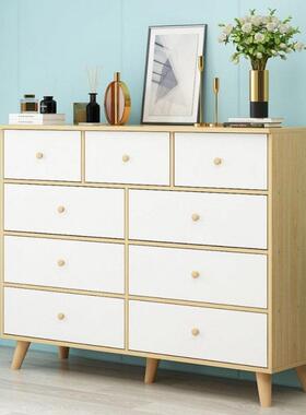 斗柜九斗柜RGQ用卧室储物简约五斗实家木腿抽屉式美甲橱落柜地柜