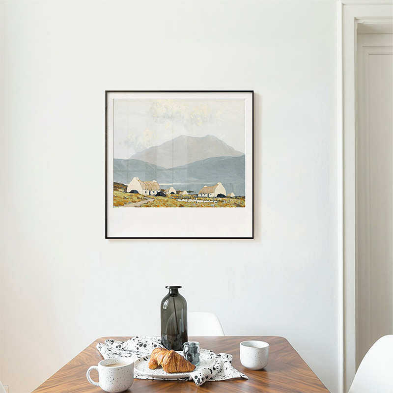 The Irish 北欧风景正方形装饰画简约玄关油画餐厅进门走廊挂画