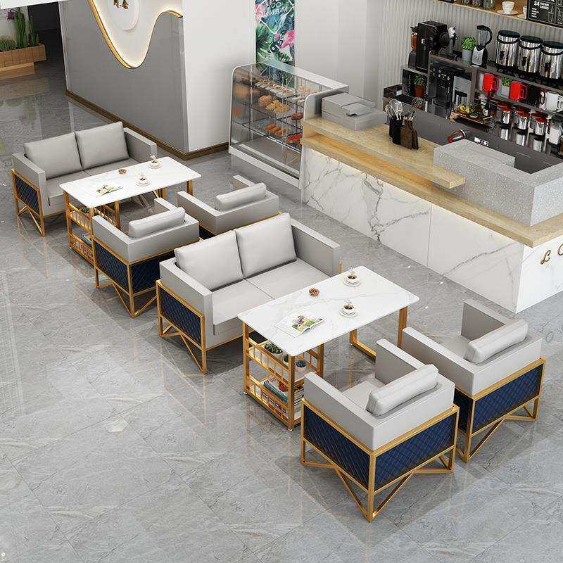轻奢酒店大堂办公接待休闲区卡座沙发商务简约售楼处洽谈桌椅组合