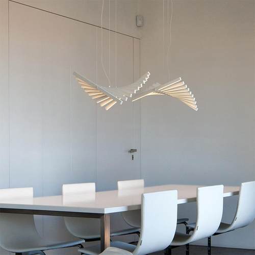 北欧餐厅灯吧台艺术客厅卧室造型商用前台办公室长条吊灯创意调光