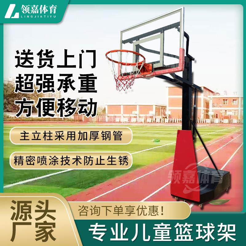 成人家用室内儿童篮球架移动升降可调节篮球架青少年比赛篮球架