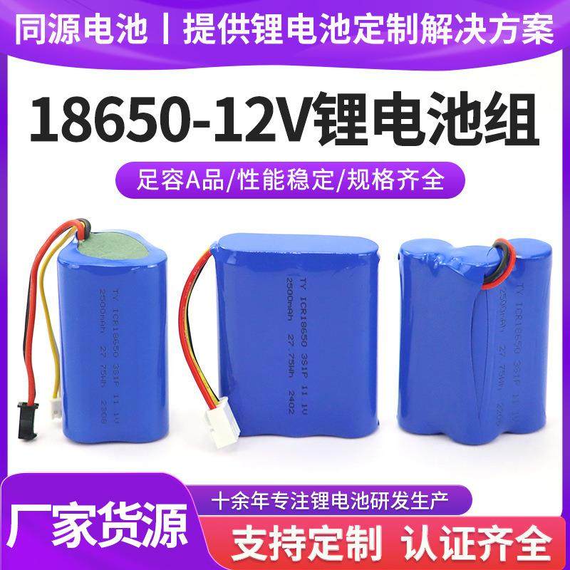 18650锂电池组12V多种容量扫地机电动工具打鱼机打窝船高倍率