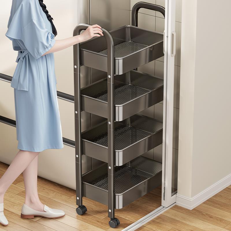 落地侧面功能缝隙多层放果厨房置物架收纳架夹蔬菜小推车极窄冰箱