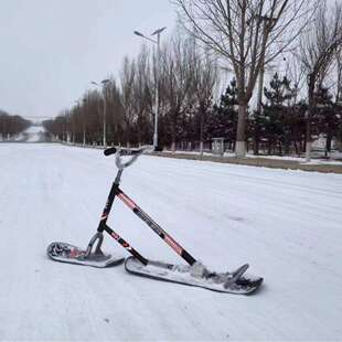 成人滑雪车加厚雪撬滑雪板加厚铝制滑雪车滑雪板