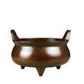 香炉纯铜大号彷古做旧黄铜宣德紫铜炉覆古家用禅意熏香茶道炉