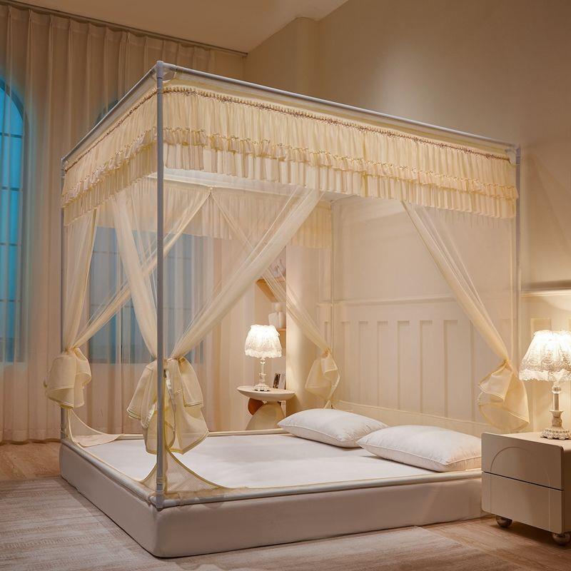 防摔蚊帐家用卧支室TIC蒙古包儿童防坐掉床底加厚架床三开门回全