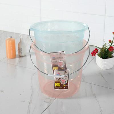 New Round Plastic Bucket, Household Portable Plastic Water B