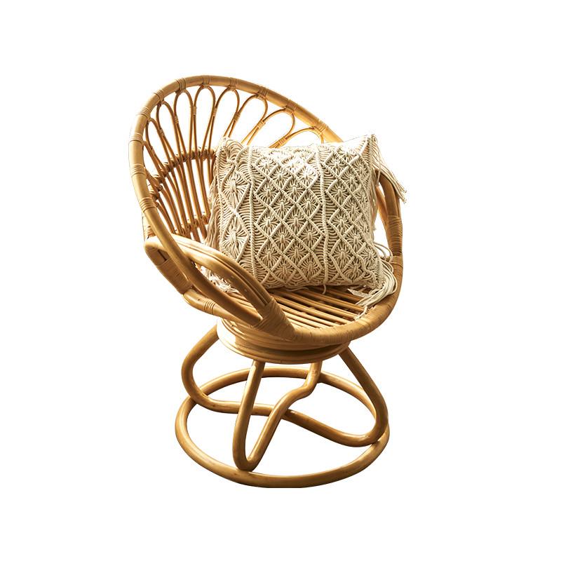 天然藤椅阳台休闲三件套小桌椅单人庭院民宿真藤编织旋转沙发椅子