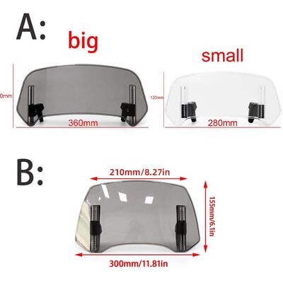 Universal Motorcycle Windshield Extension Adjustable Spoiler