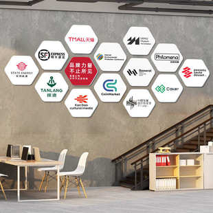 合作伙伴文化墙特制公司战略品牌合作展示墙伙伴企业文化墙LOGO墙