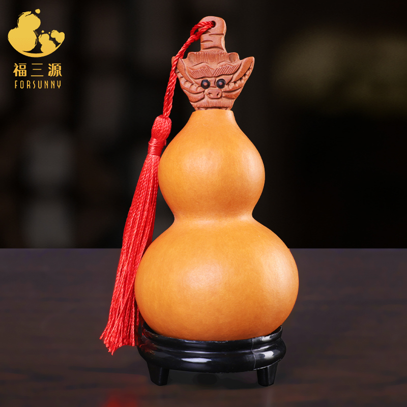 养剑葫芦摆件天然文玩手把件盘玩手捻桃木剑挂件开口胡芦剑来周边