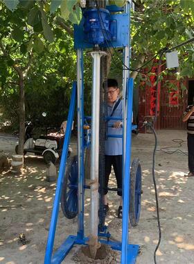 太阳能光伏打桩拧地钉地基房屋加固钻孔水泥杆打洞坡地丘陵打眼机