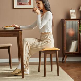 凳子奢简约化妆家用板凳椅子小板创意木凳凳实木客厅卧室轻北欧矮