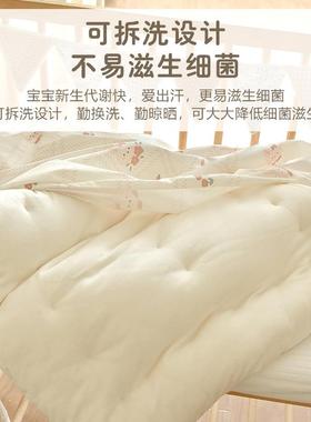 新生婴秋冬加厚床垫宝宝安抚豆被豆棉花床褥BDI子儿幼园儿童铺垫