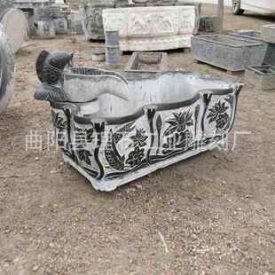 LS-SDYG1厂家直供雕水鱼缸大石水槽仿青石古鱼缸庭院室内装饰流摆