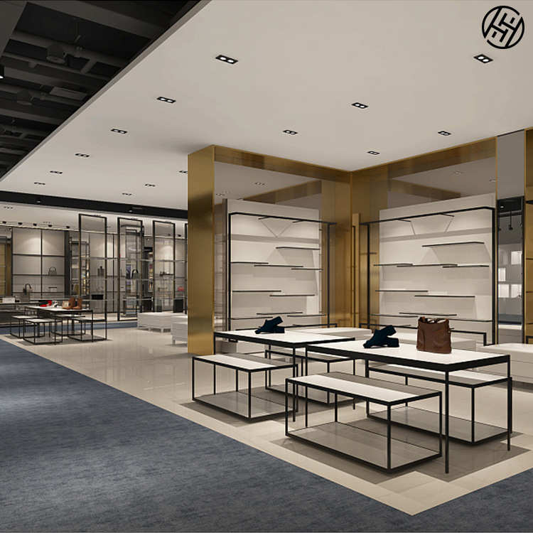 商场集合店展示道具高低流水台皮具包包展示柜靠墙鞋店鞋子展示架