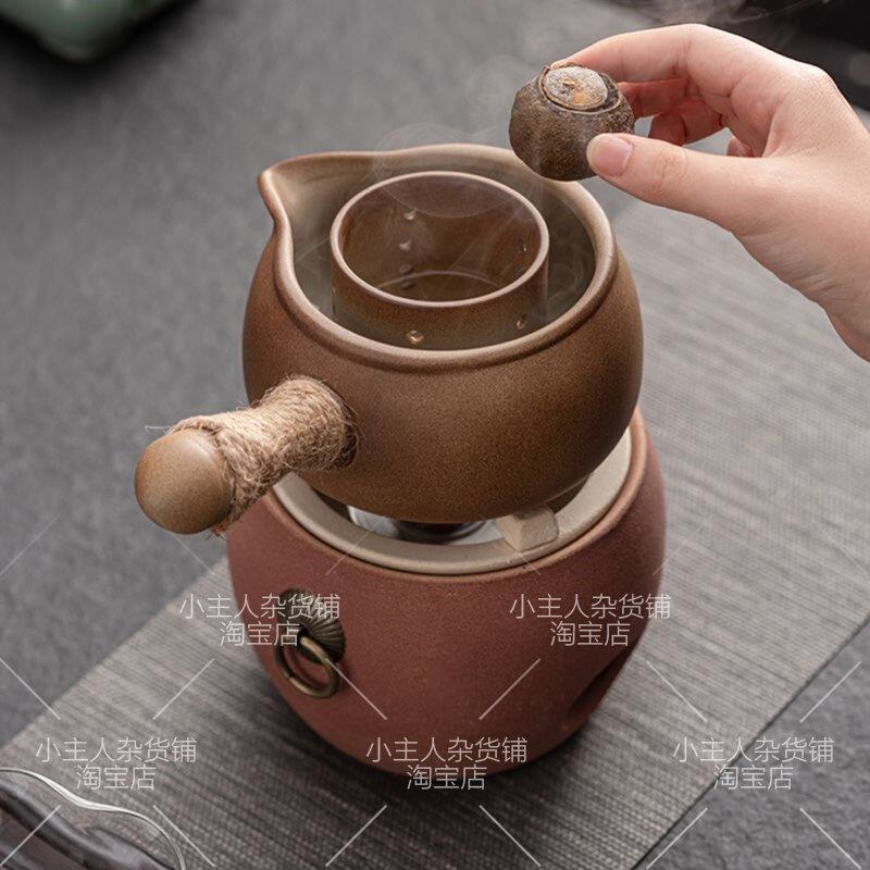 煮茶陶罐土陶烤茶罐老式围炉煮茶粗陶罐罐茶煮茶器古法碳炉瓦罐壶