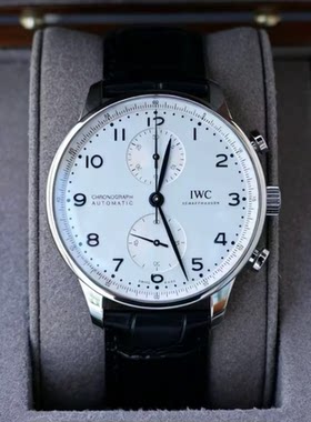 正品98新IWC万国表葡萄牙系列钢皮自动机械41mm计时男表IW371446