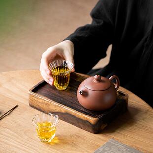 一品造物檀木壶实承木小茶台干泡台茶茶托盘隔壶hc 651托原木黑热