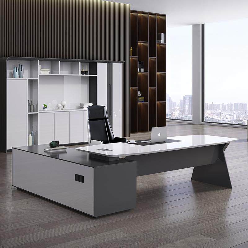 办公家具烤漆老板桌简约现代办公室总裁桌经理主管办公桌椅组合