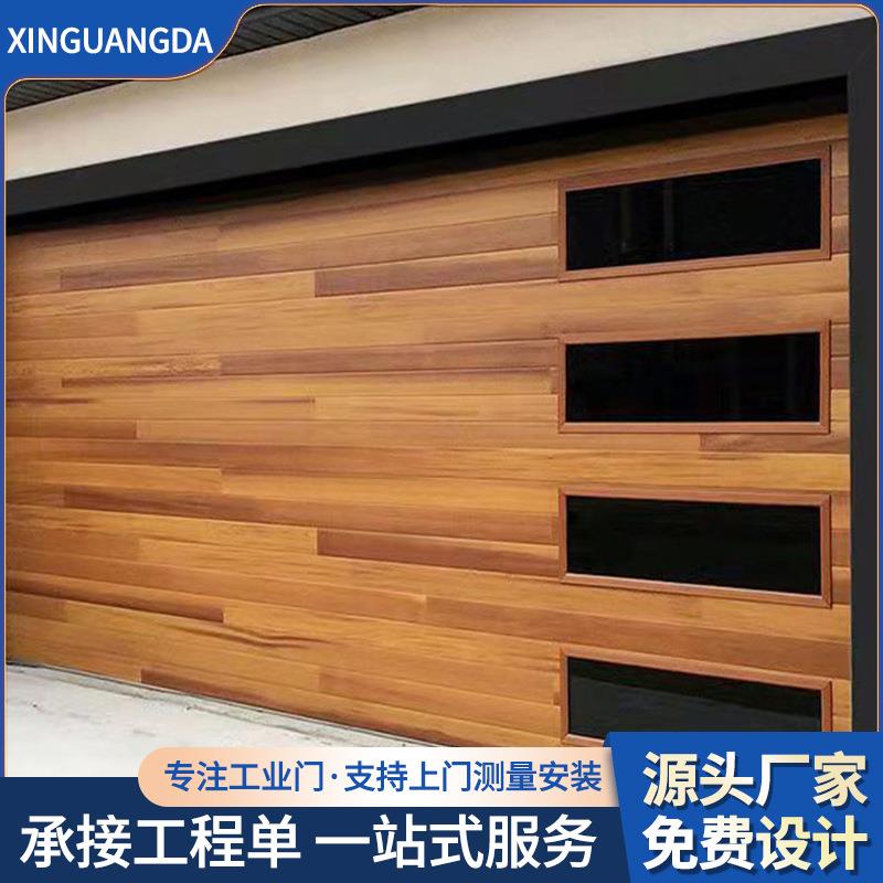 欧式彩钢板车库门提升门铝合金翻板电动卷闸门豪华别墅车库门