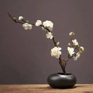 Fake Vase Plum Flower Home Chinese Arrangement Ceramic