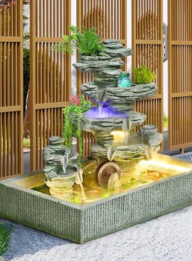 别墅庭院假山流水景观装饰摆件高山喷泉房室外阳台循环水鱼塘景观