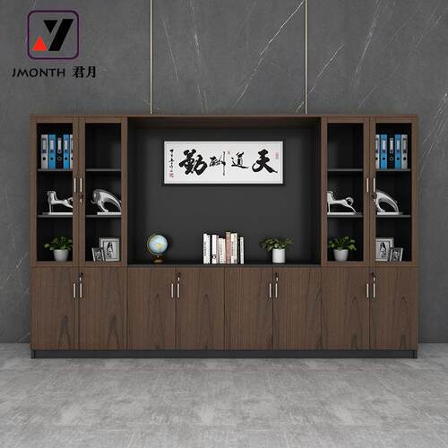 办公文件柜老板办公室展示柜资料柜靠墙储物柜带锁柜玻璃门展示柜