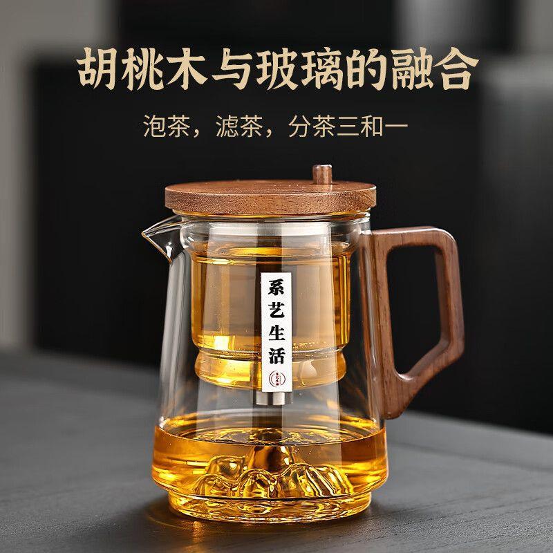 泡茶壶飘逸杯高端茶水分离玻璃内胆泡茶按压式茶壶泡茶杯2026新款