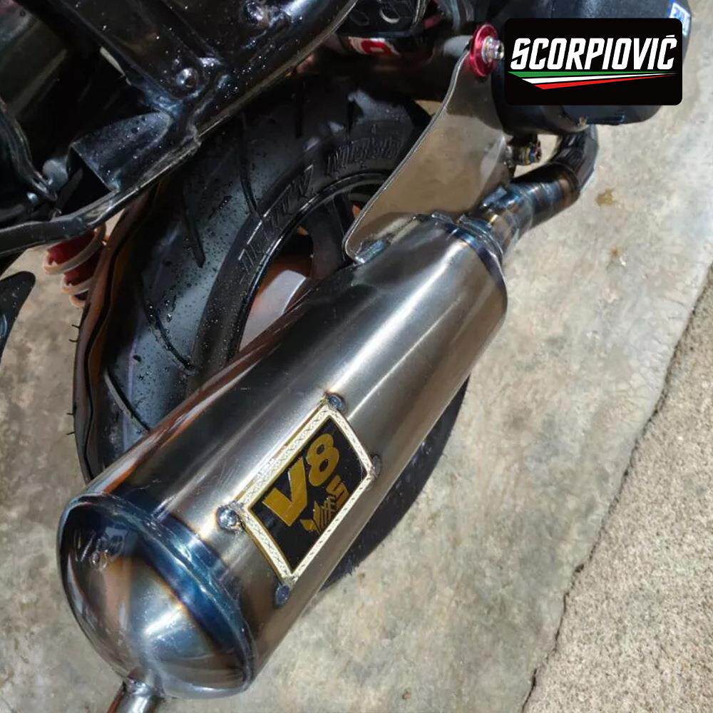 摩托车排气管改装 适用于 台湾V8JOG50JOG90 W004 直排11节炸街