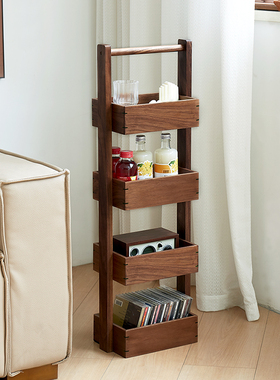 实木浴室置厨房多层架桌面物筐零食果蔬卫生间收纳架木质储双层物