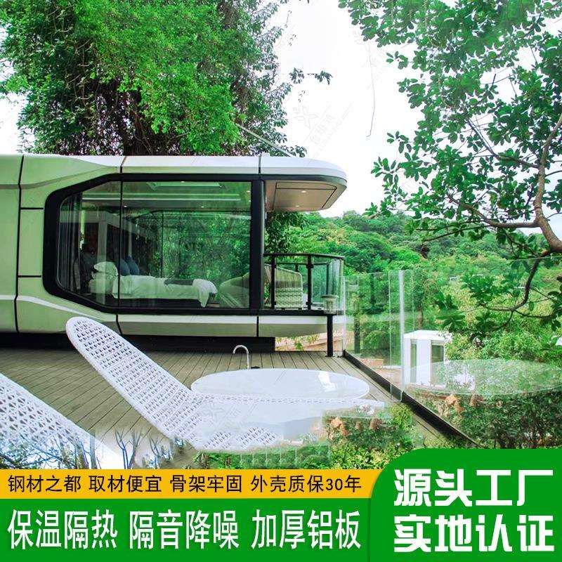 国际旅游度假区太空舱民宿全景天窗野奢草坪露营民宿网红打卡