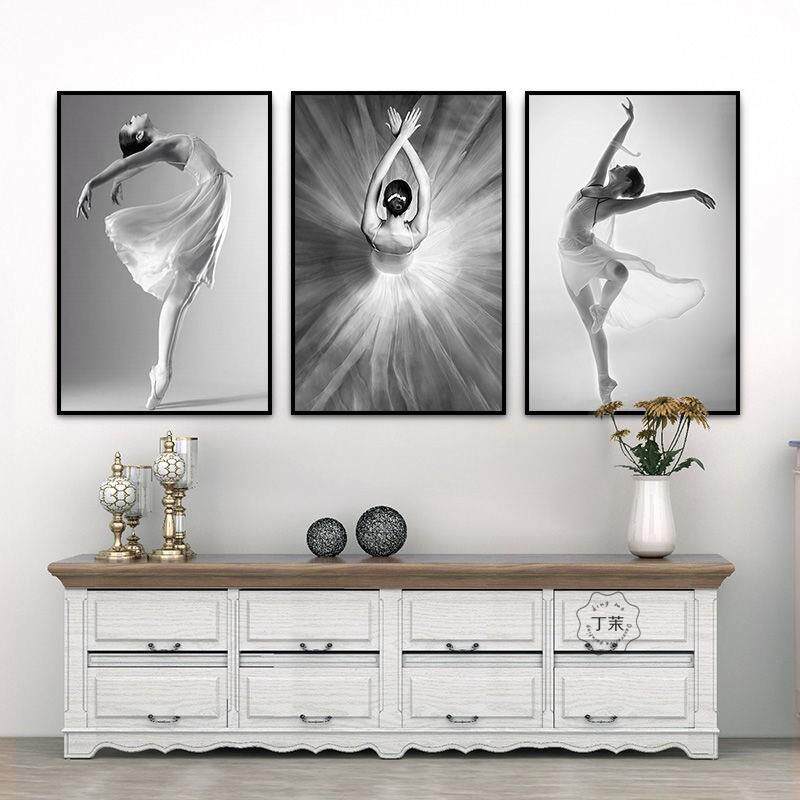 玄关过道走廊芭蕾舞者蹈室女孩挂画现代简约客厅酒店装饰画挂画
