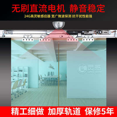 灵感自动门玻璃感应门机组电动门电机平开控制器通用整套自动移门