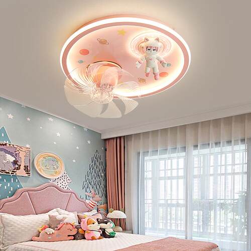 智能离线语音儿童卡房通天航员卧室吸顶全光谱眼9162风扇护LED摇