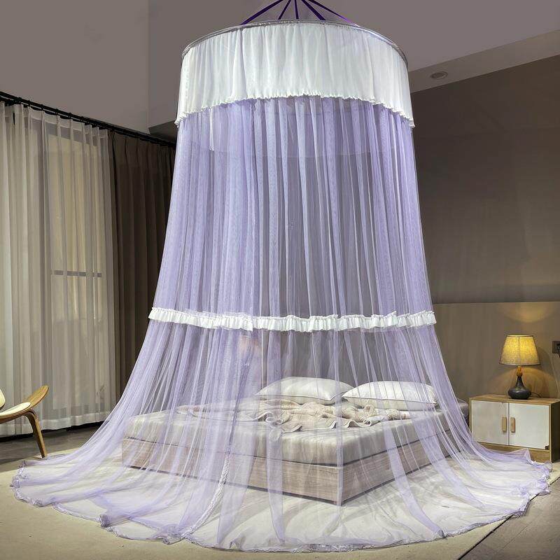 CB#新款加大1.5米直径圆顶子母床吊顶蚊帐2米大床1.2米小圆床用床