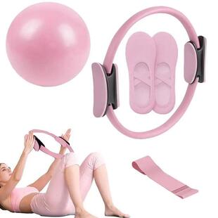Pilates Set Yoga Ring Pilates Resistance Band Workout Portab
